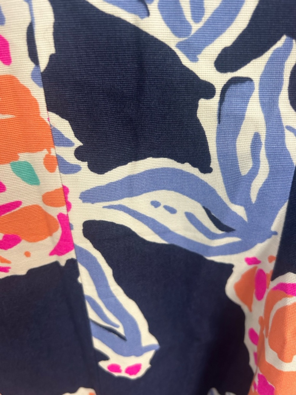 Lilly Pulitzer Navy Floral A-Line Dress with Pink & Peach Blooms - Picture 6 of 8